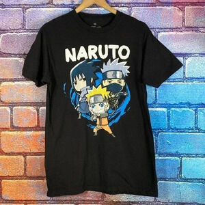 Naruto Shippuden Anime Graphic T-Shirt Black Medium